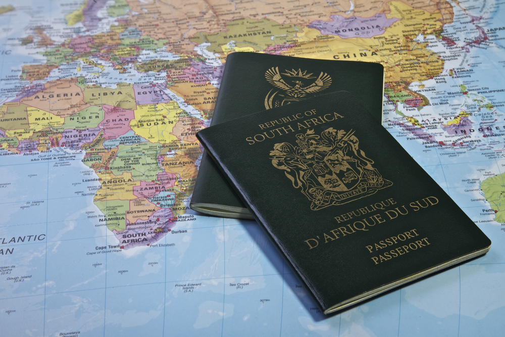 passports on world map