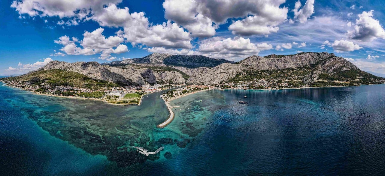 Panoramic shot of the island city of Dalmatia in Croatia